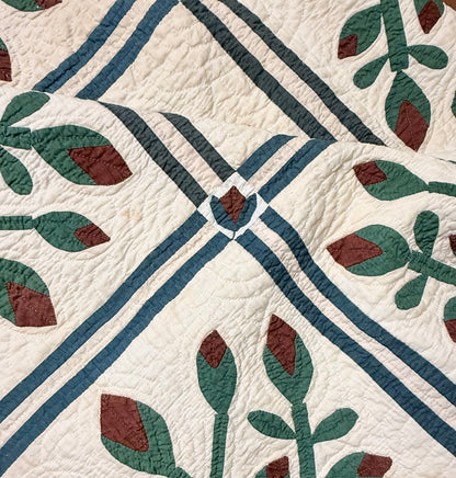 Folk Art Southern Basket of Flowers Quilt