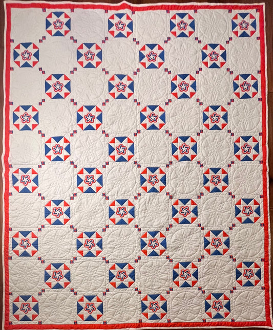 1976 Bicentennial Star Mountain Mist Vintage Quilt