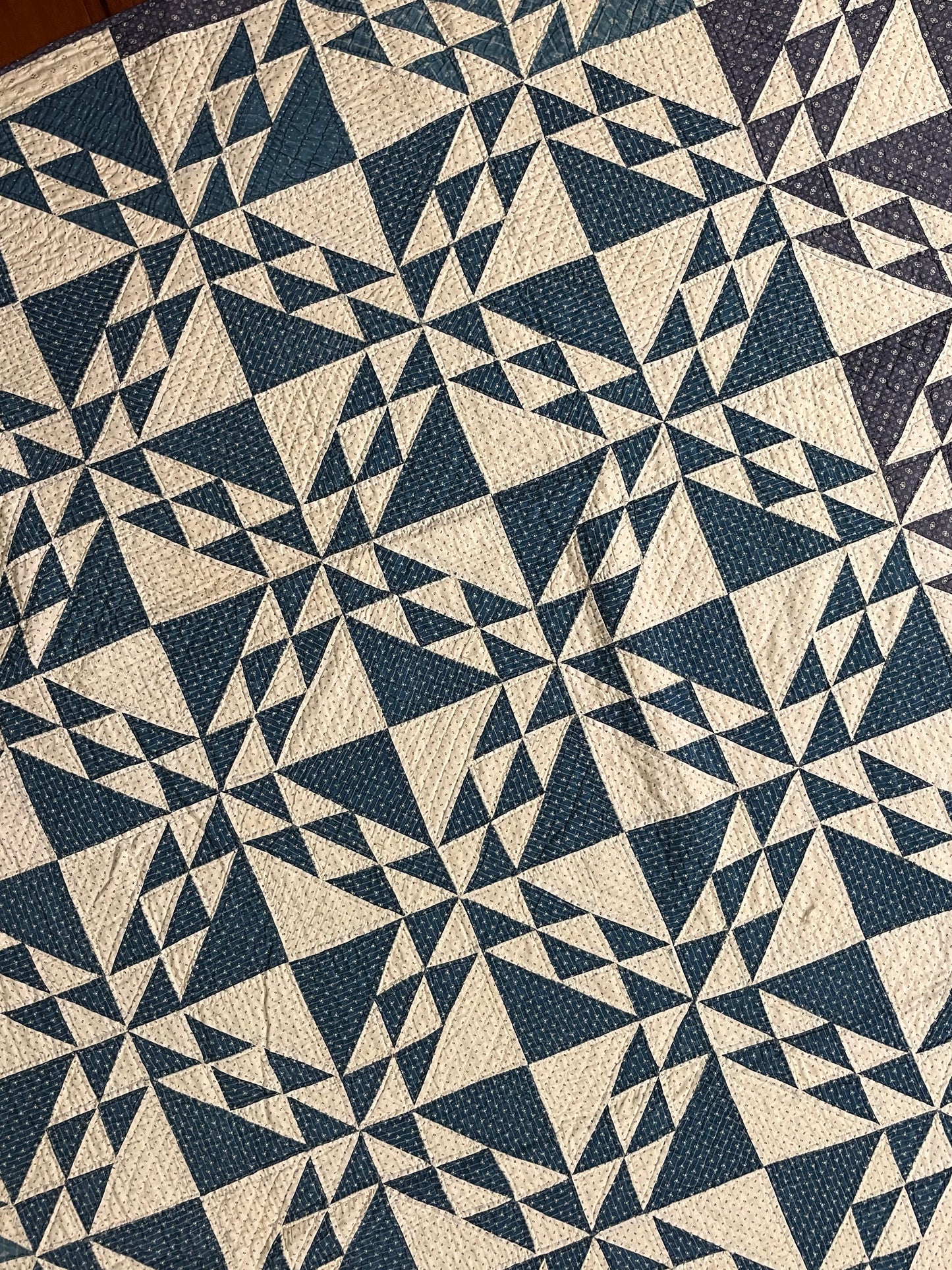 Corn and Beans Quilt in Blues