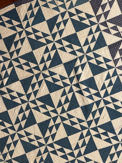 Corn and Beans Quilt in Blues