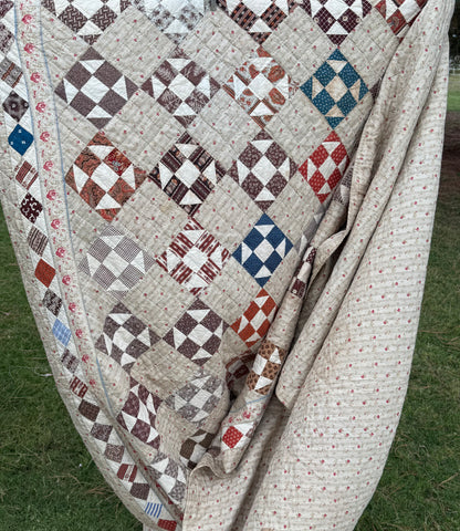 Early Shoofly Quilt with Blocks Border