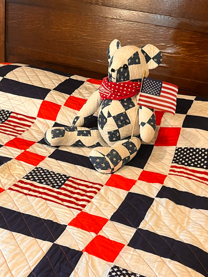 American Vintage Bicentennial Flag Quilt with Border