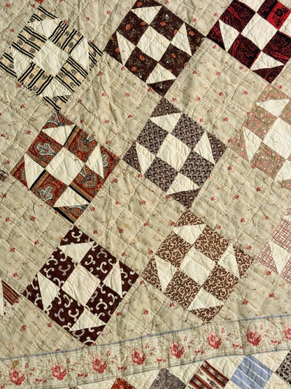Early Shoofly Quilt with Blocks Border