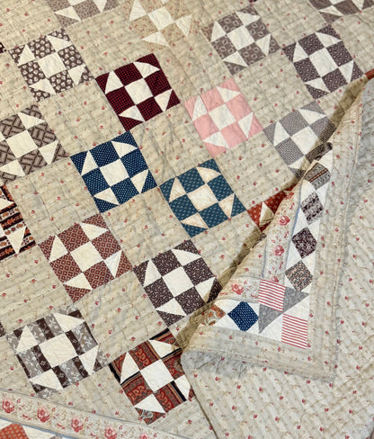 Early Shoofly Quilt with Blocks Border