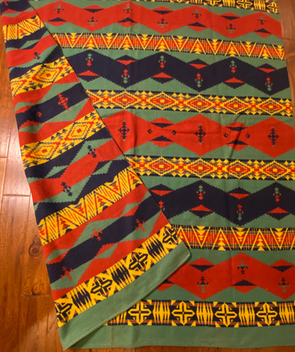 Handsome Beacon Indian Camp Blanket- red, green, blue, yellow