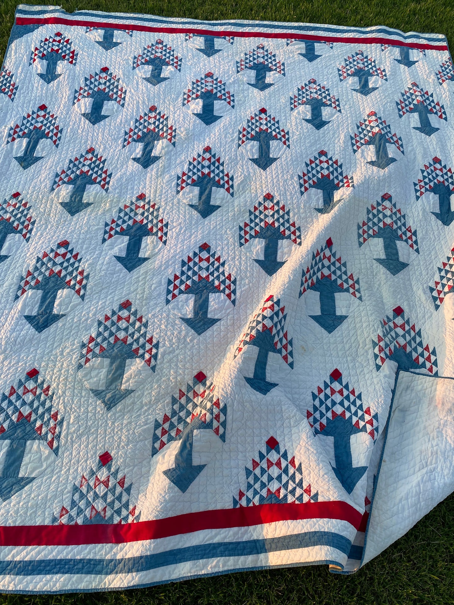 Tree of Life Quilt-  Red/ White/Blue SOLD