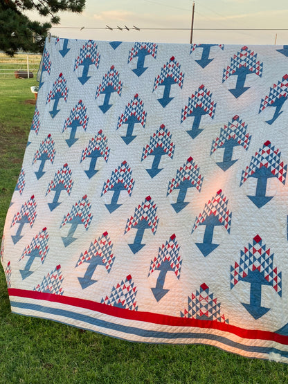 Tree of Life Quilt-  Red/ White/Blue SOLD