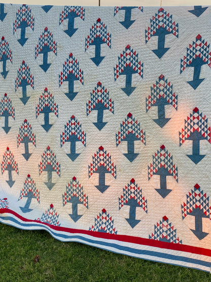 Tree of Life Quilt-  Red/ White/Blue SOLD