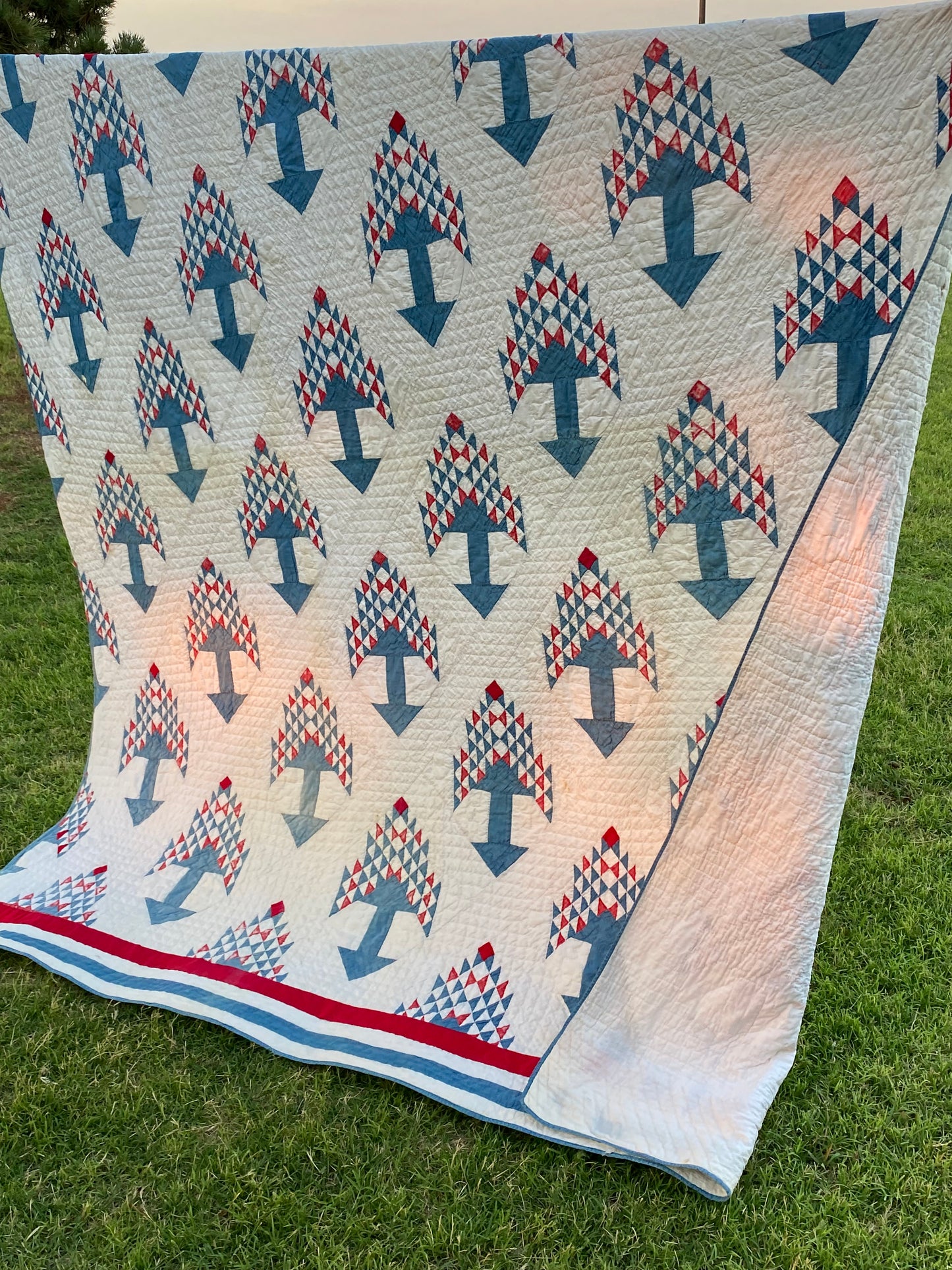 Tree of Life Quilt-  Red/ White/Blue SOLD