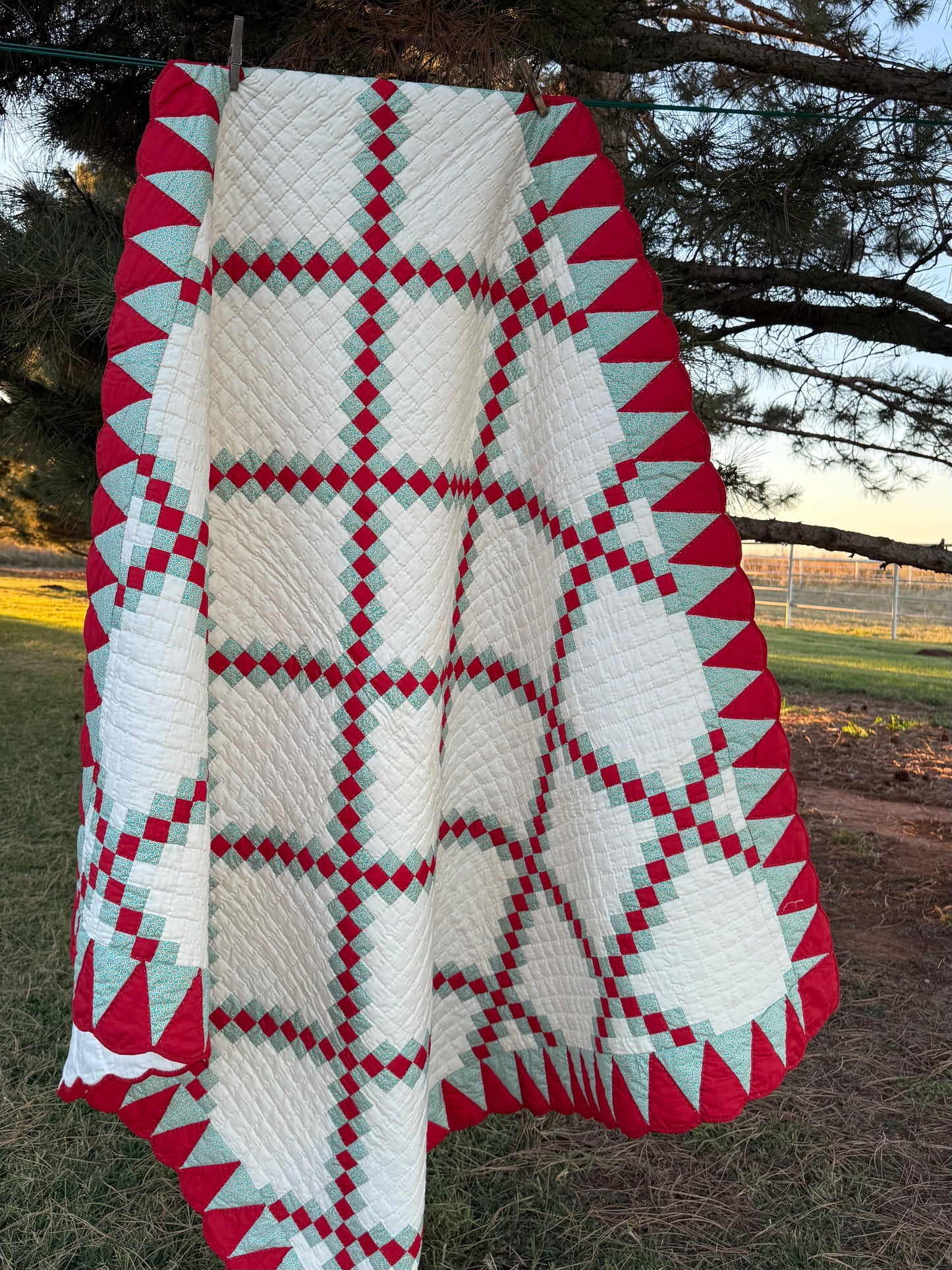 Double Irish Quilt with Cone Border