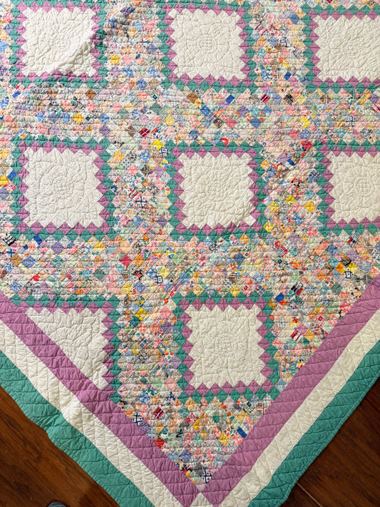 Postage Stamp Glorified Chain Quilt