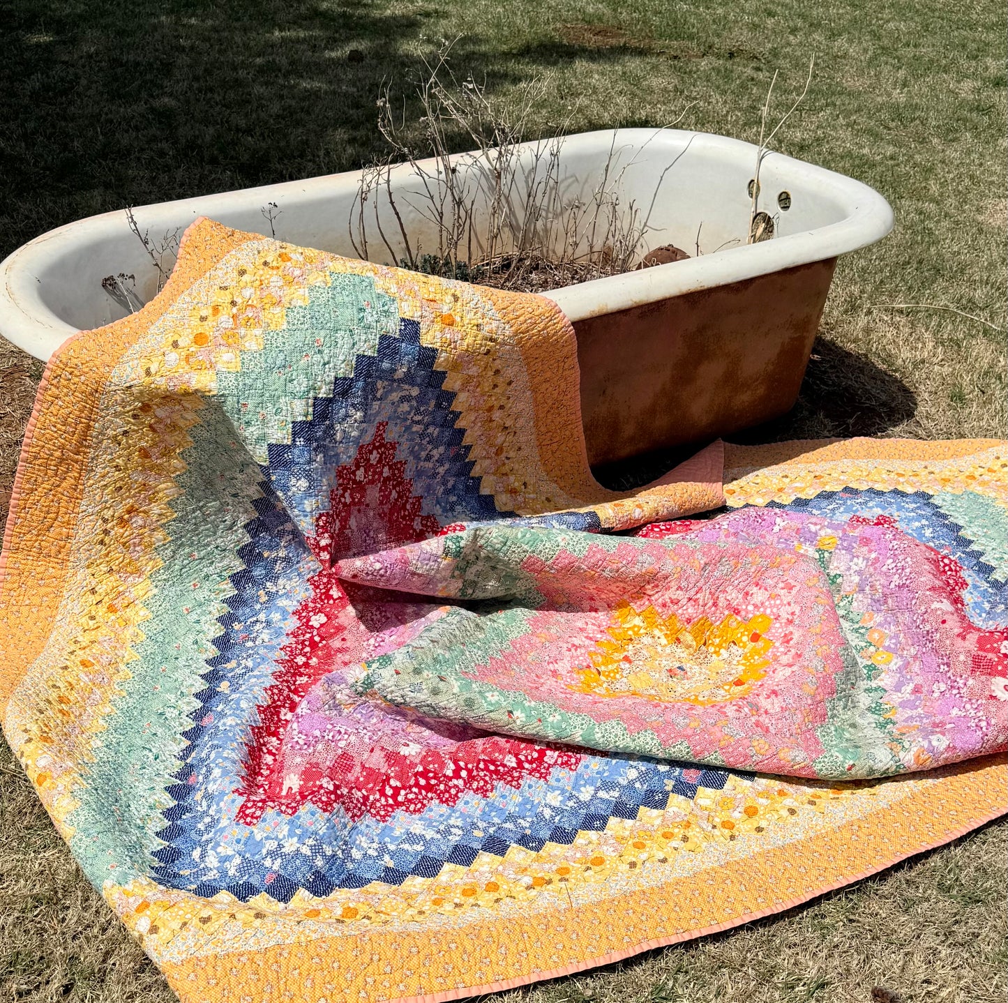 Patchwork Around the World Quilt