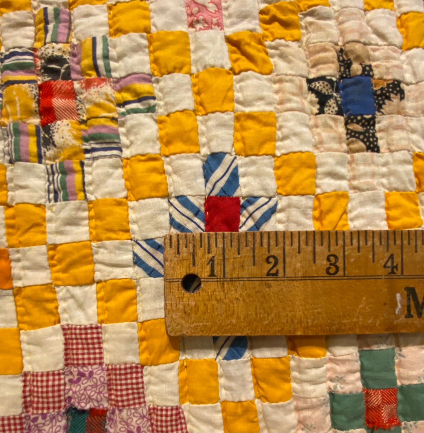 Miniature Scale Blocks of Patchwork with Medallion Center Quilt -SOLD