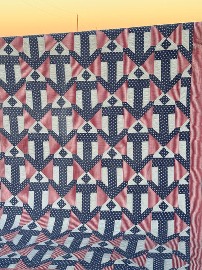 Anchors Aweigh Patriotic Quilt