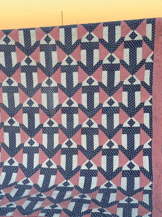 Anchors Aweigh Patriotic Quilt