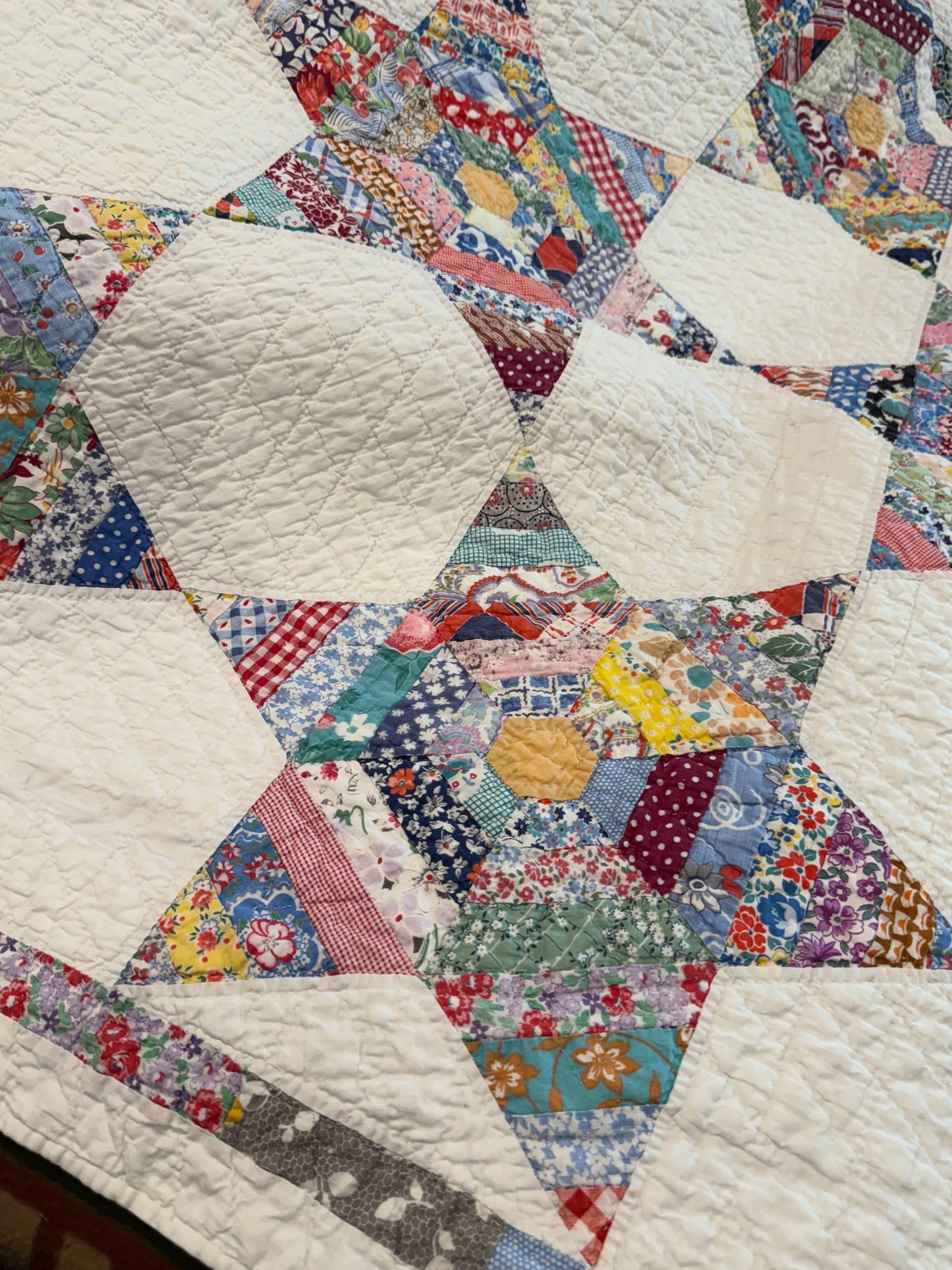 Colorful String  Stars Quilt