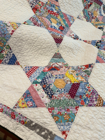 Colorful String  Stars Quilt