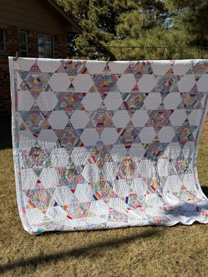 Colorful String  Stars Quilt