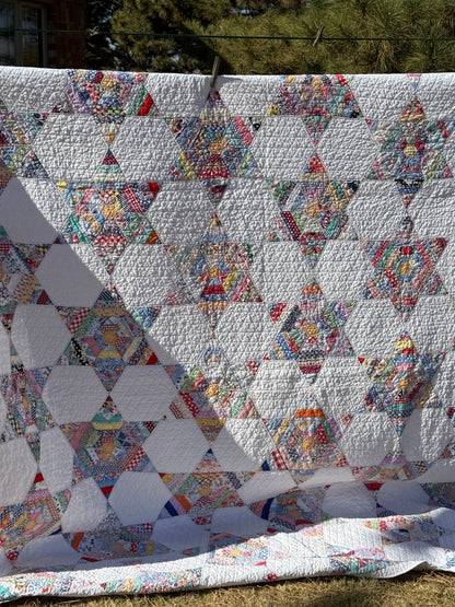 Colorful String  Stars Quilt