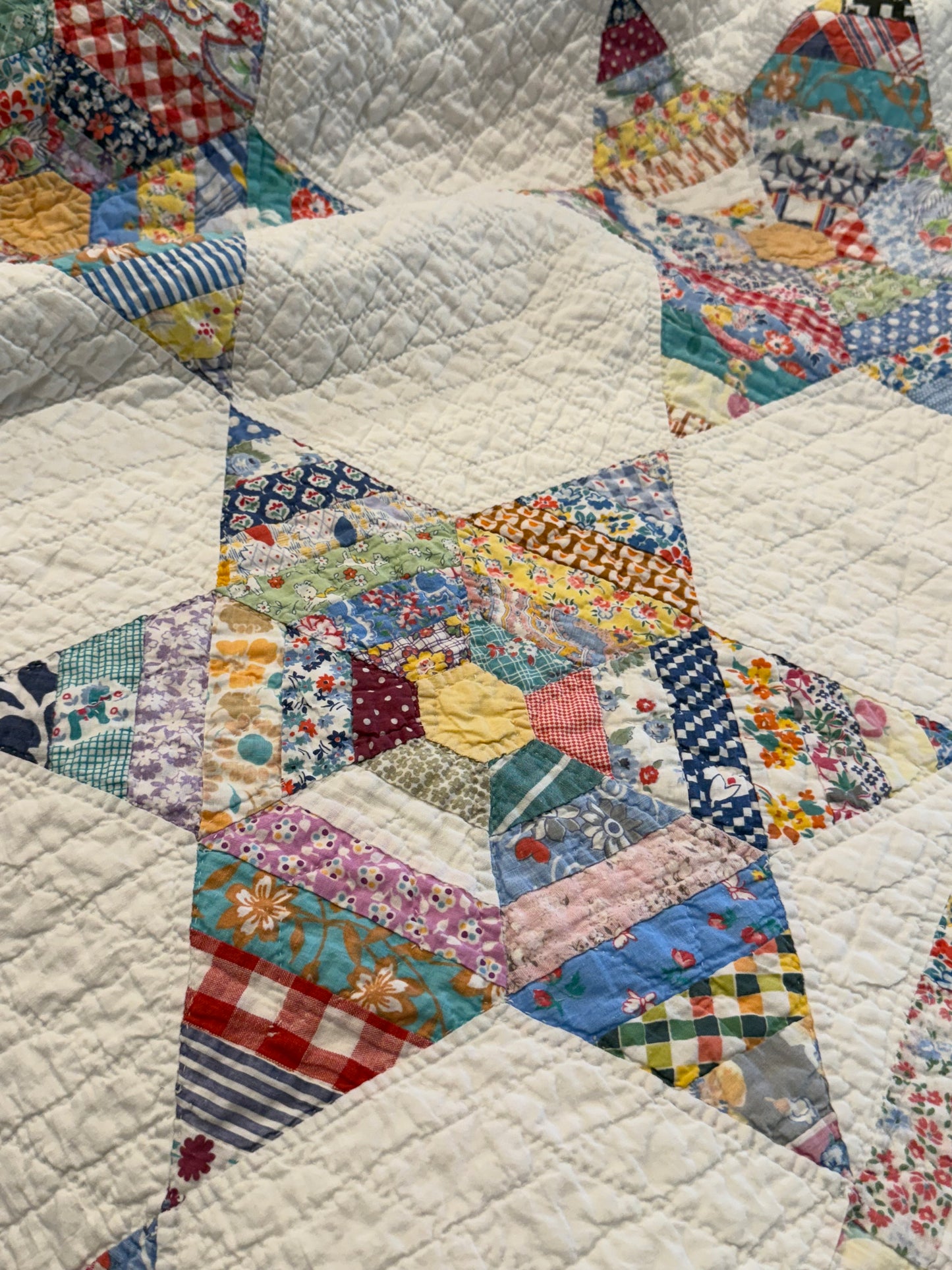 Colorful String  Stars Quilt