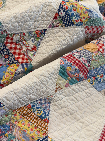 Colorful String  Stars Quilt