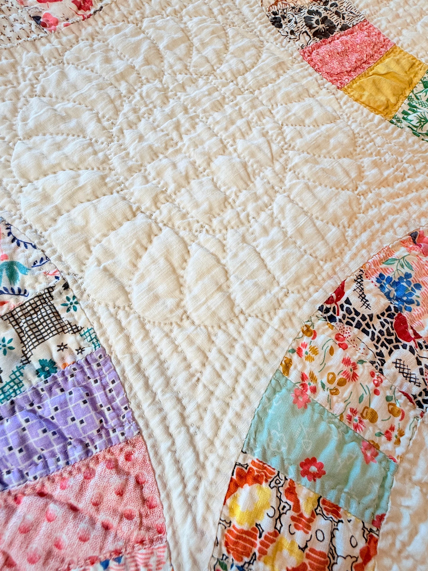 Detailed Double Wedding Ring Quilt