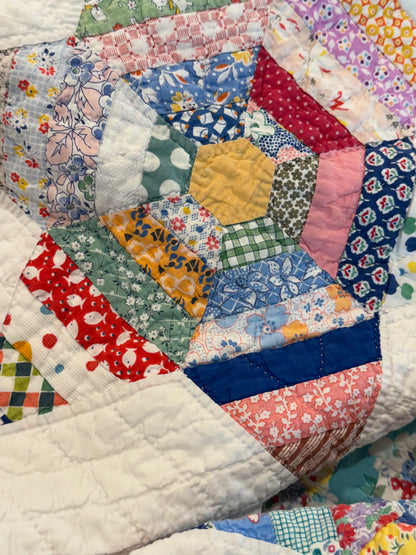 Colorful String  Stars Quilt