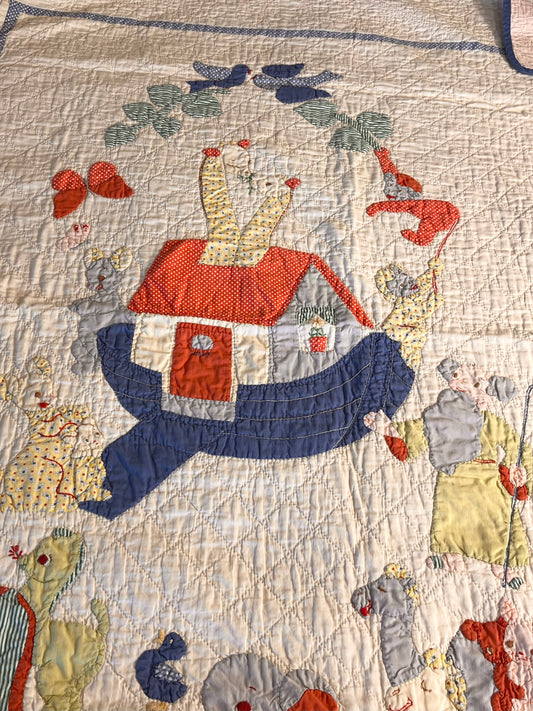 Noah’s Ark Vintage Crib Quilt