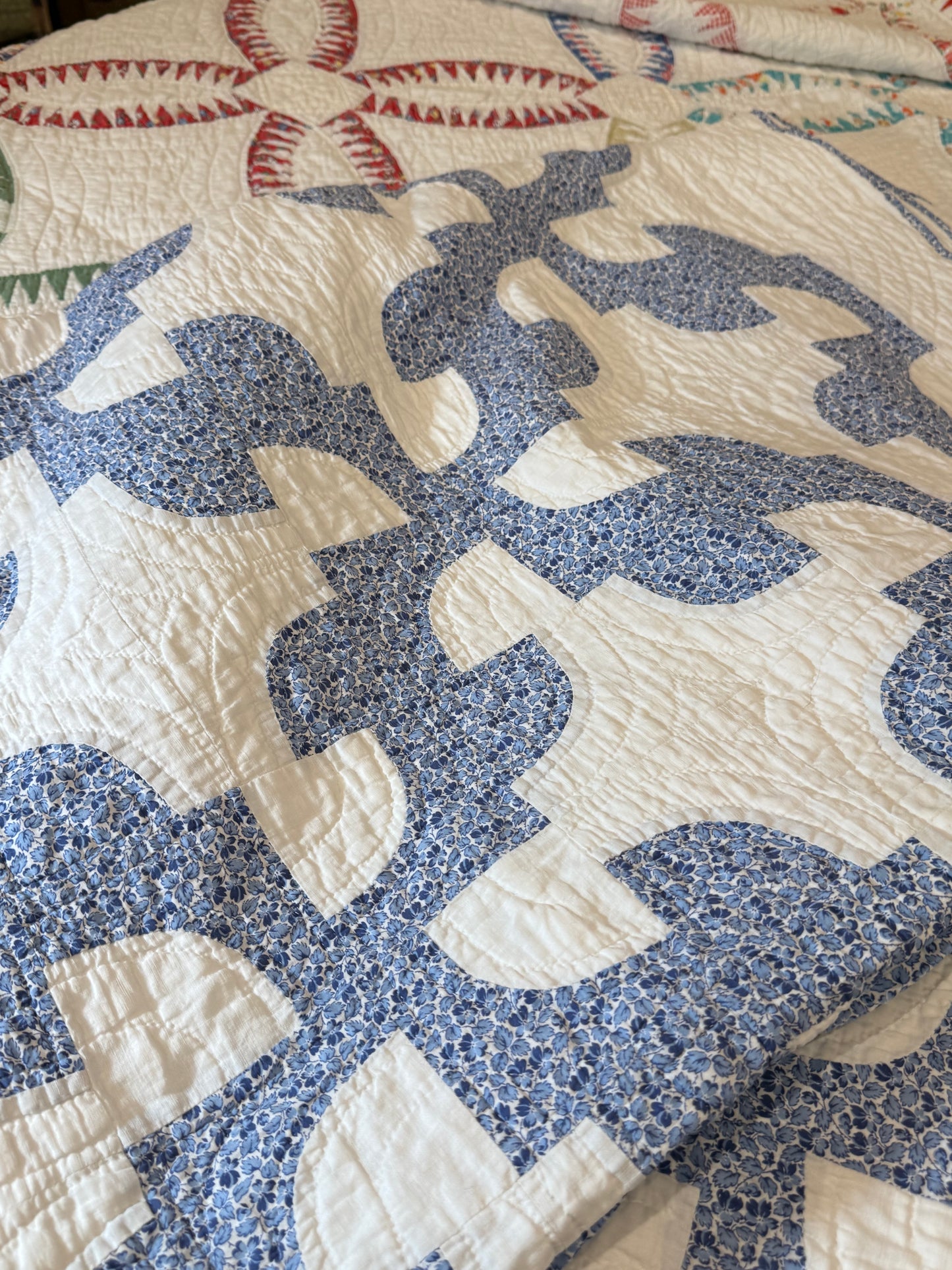 Fantastic Pair of Drunkards Paths Quilts, 2 of them one price