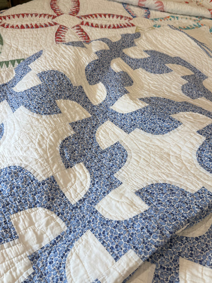 Fantastic Pair of Drunkards Paths Quilts, 2 of them one price