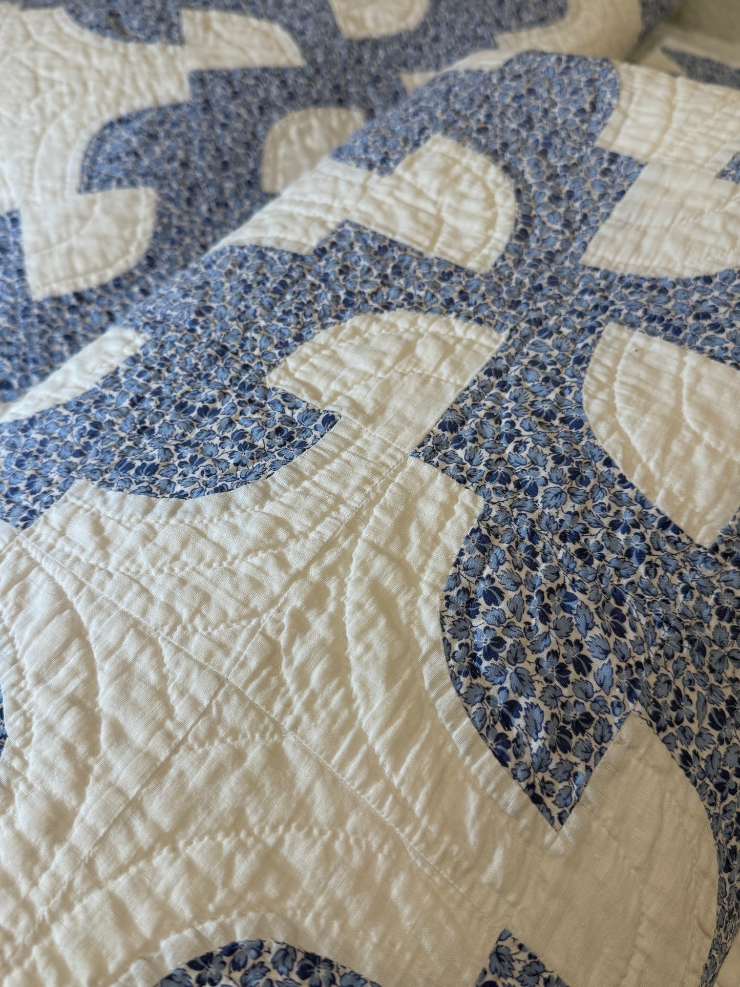 Fantastic Pair of Drunkards Paths Quilts, 2 of them one price