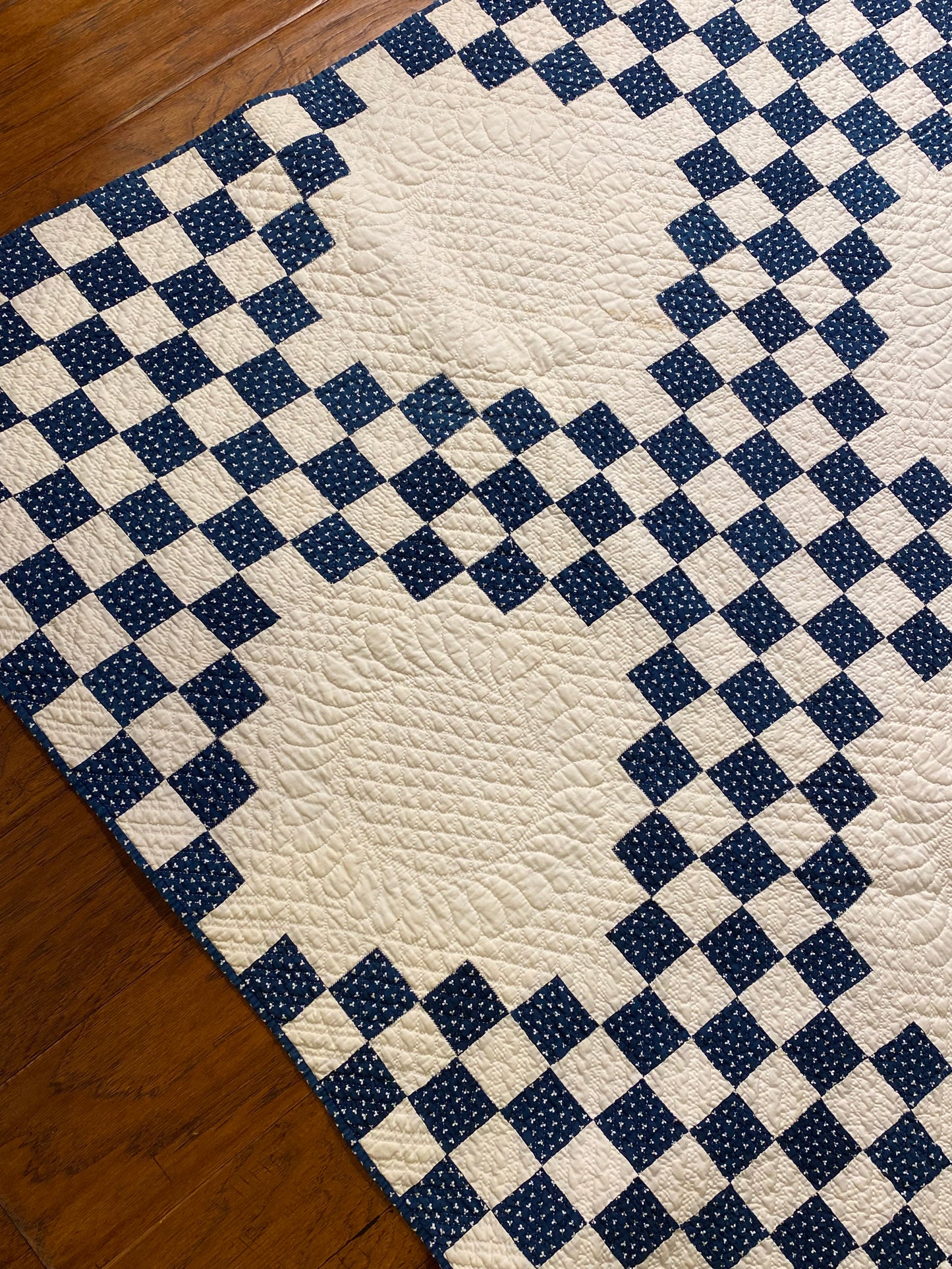 Indigo Triple Irish Chain Quilt