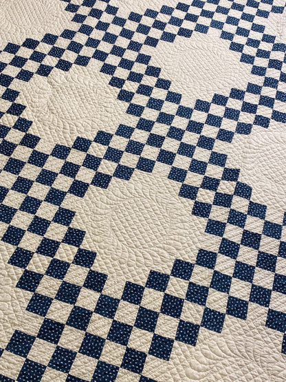 Indigo Triple Irish Chain Quilt