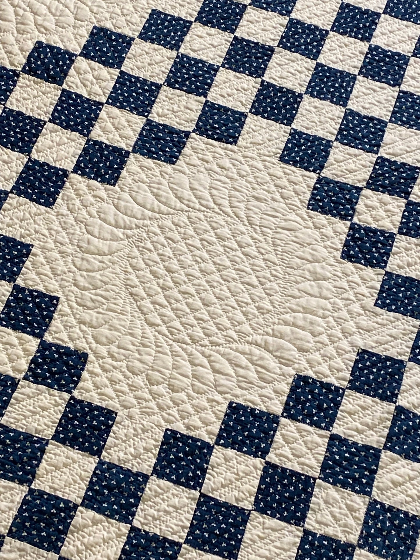 Indigo Triple Irish Chain Quilt