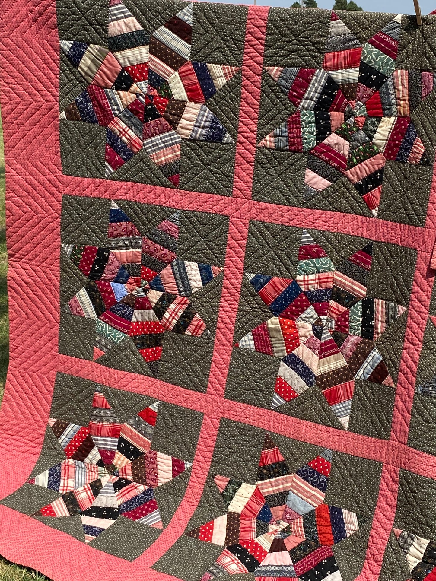 Scrappy String  Stars-  A Pennsylvania Quilt