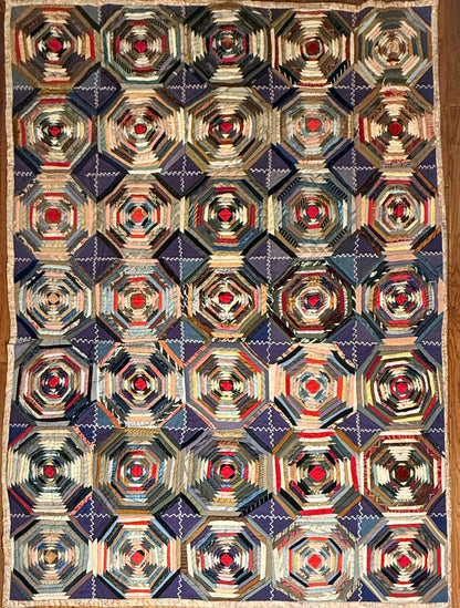 Graphic Pineapple Log Cabin Quilt