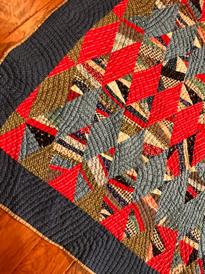 Scrappy String Unique Diamonds Country Quilt