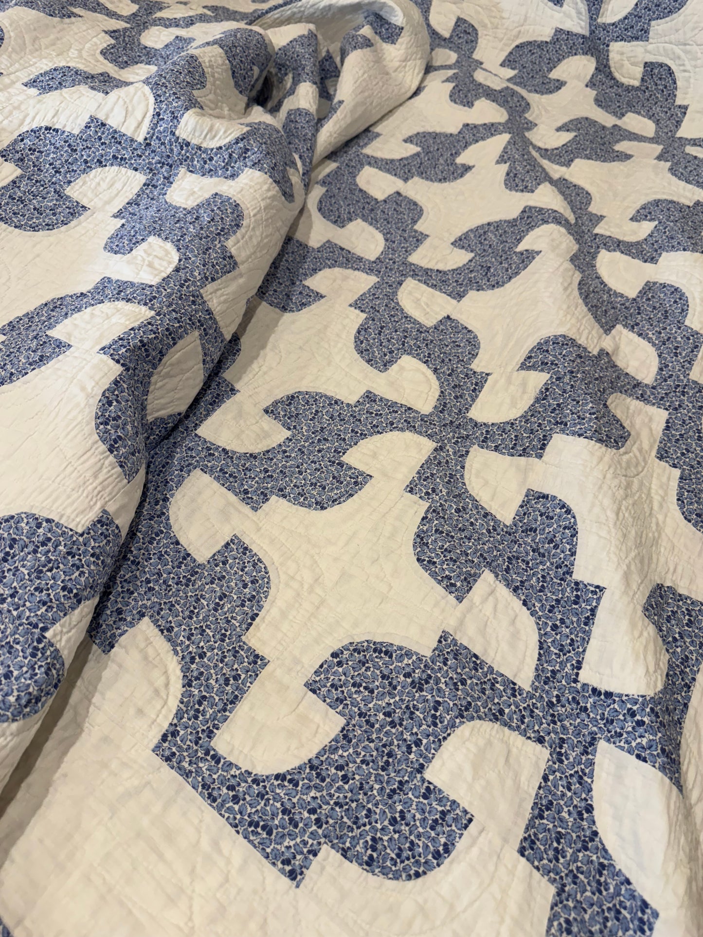 Fantastic Pair of Drunkards Paths Quilts, 2 of them one price