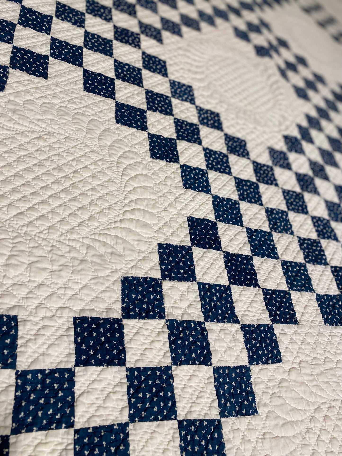 Indigo Triple Irish Chain Quilt