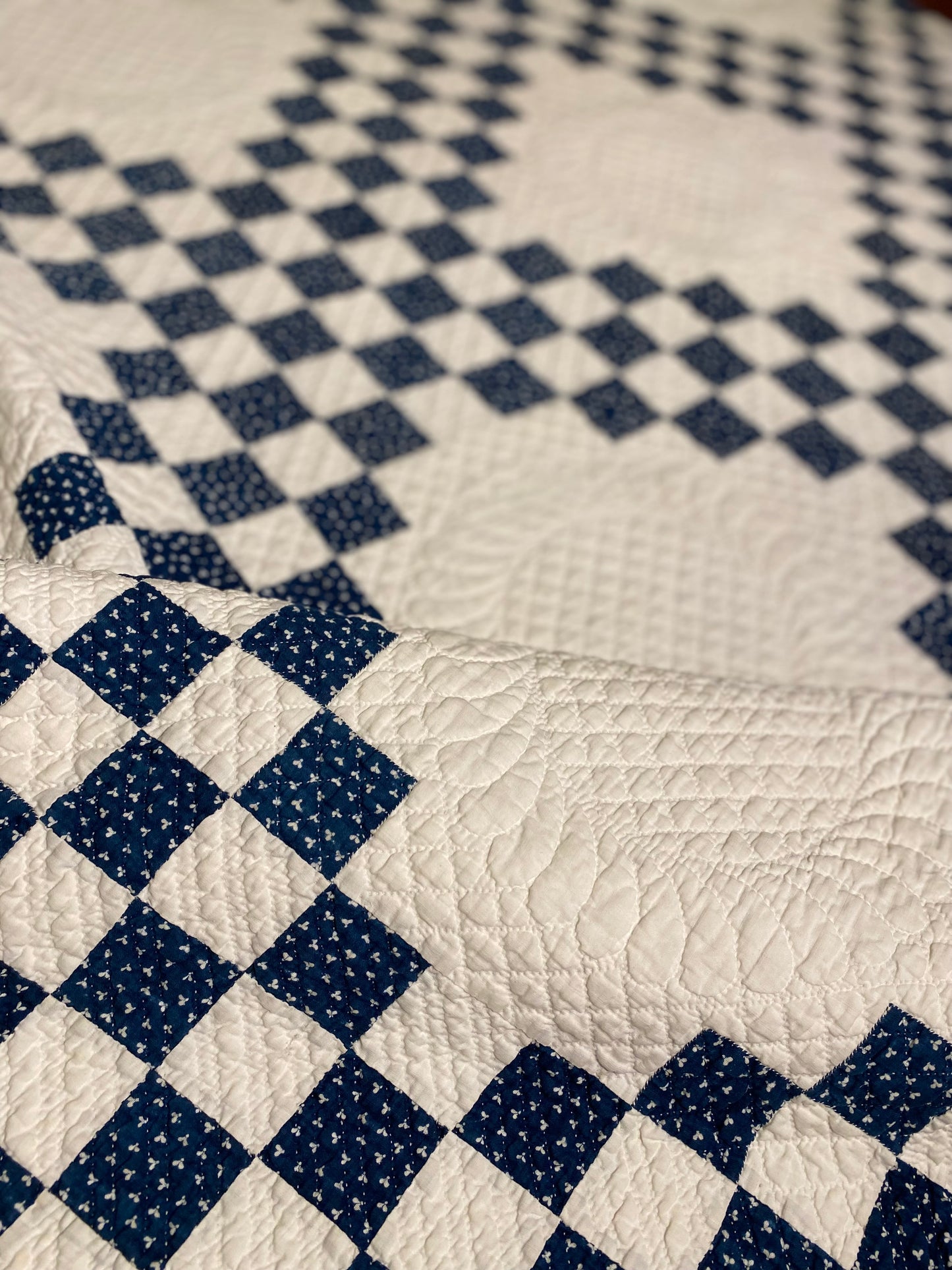 Indigo Triple Irish Chain Quilt