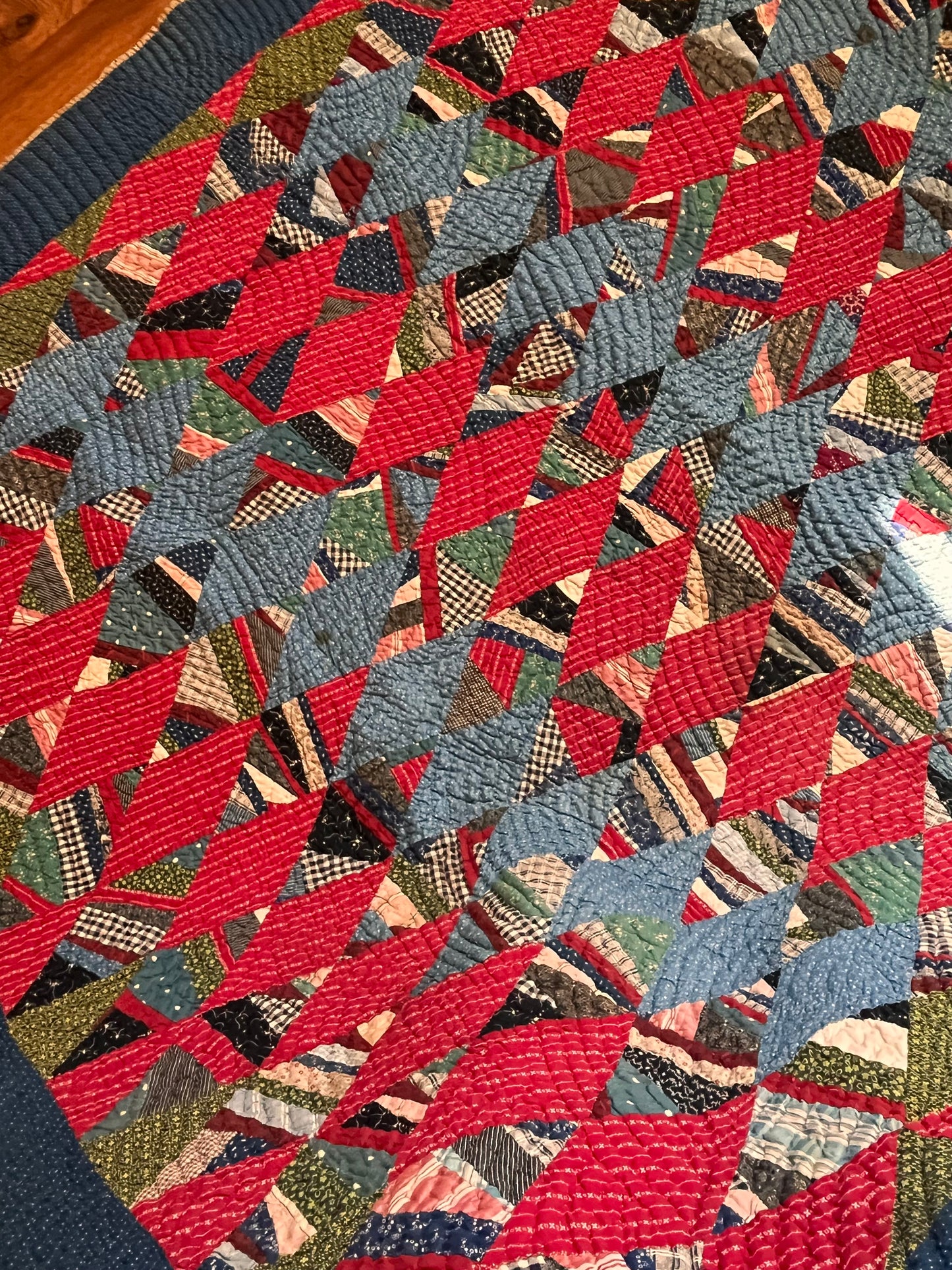 Scrappy String Unique Diamonds Country Quilt