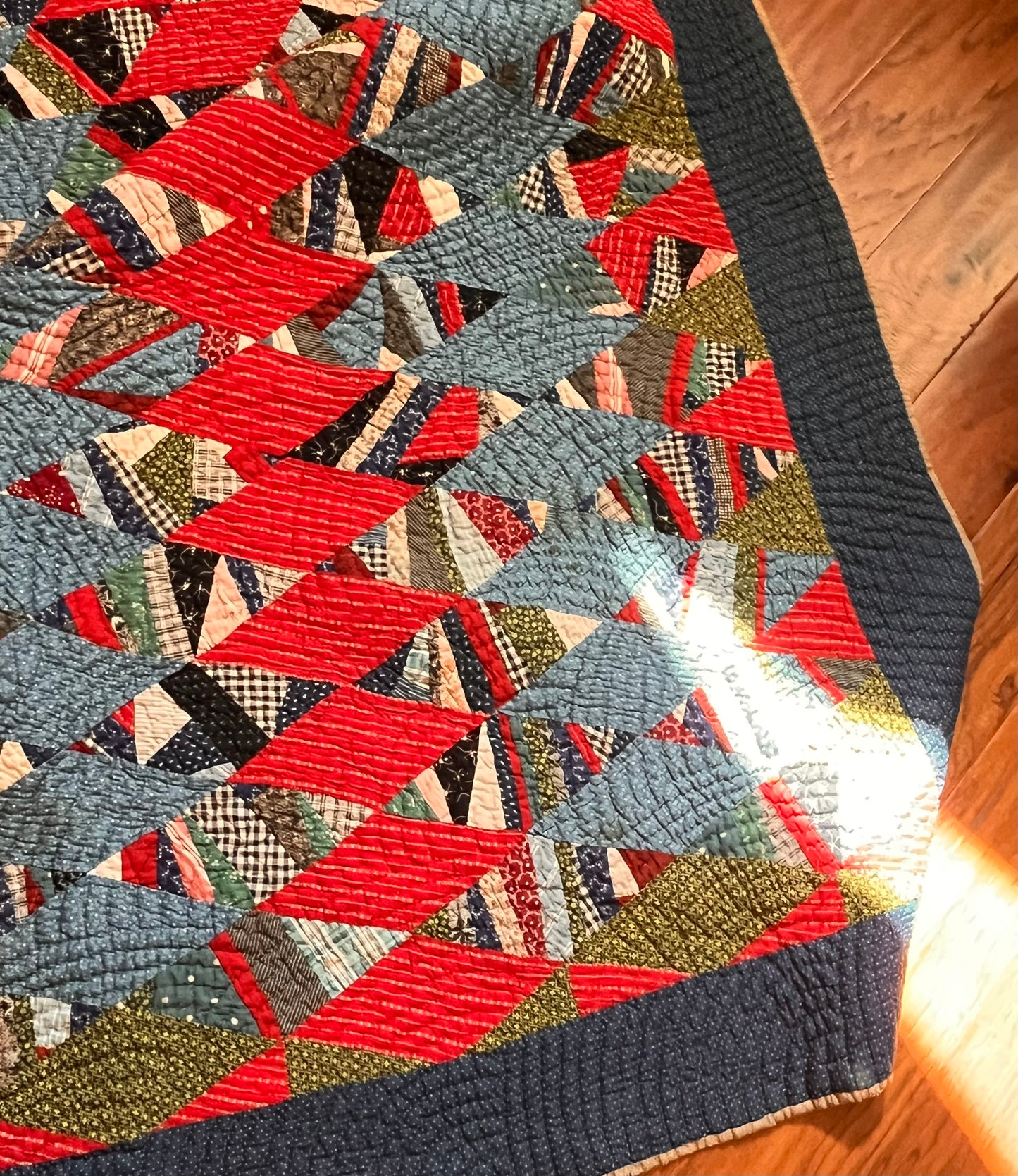 Scrappy String Unique Diamonds Country Quilt