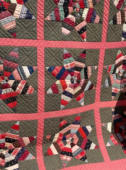 Scrappy String  Stars-  A Pennsylvania Quilt