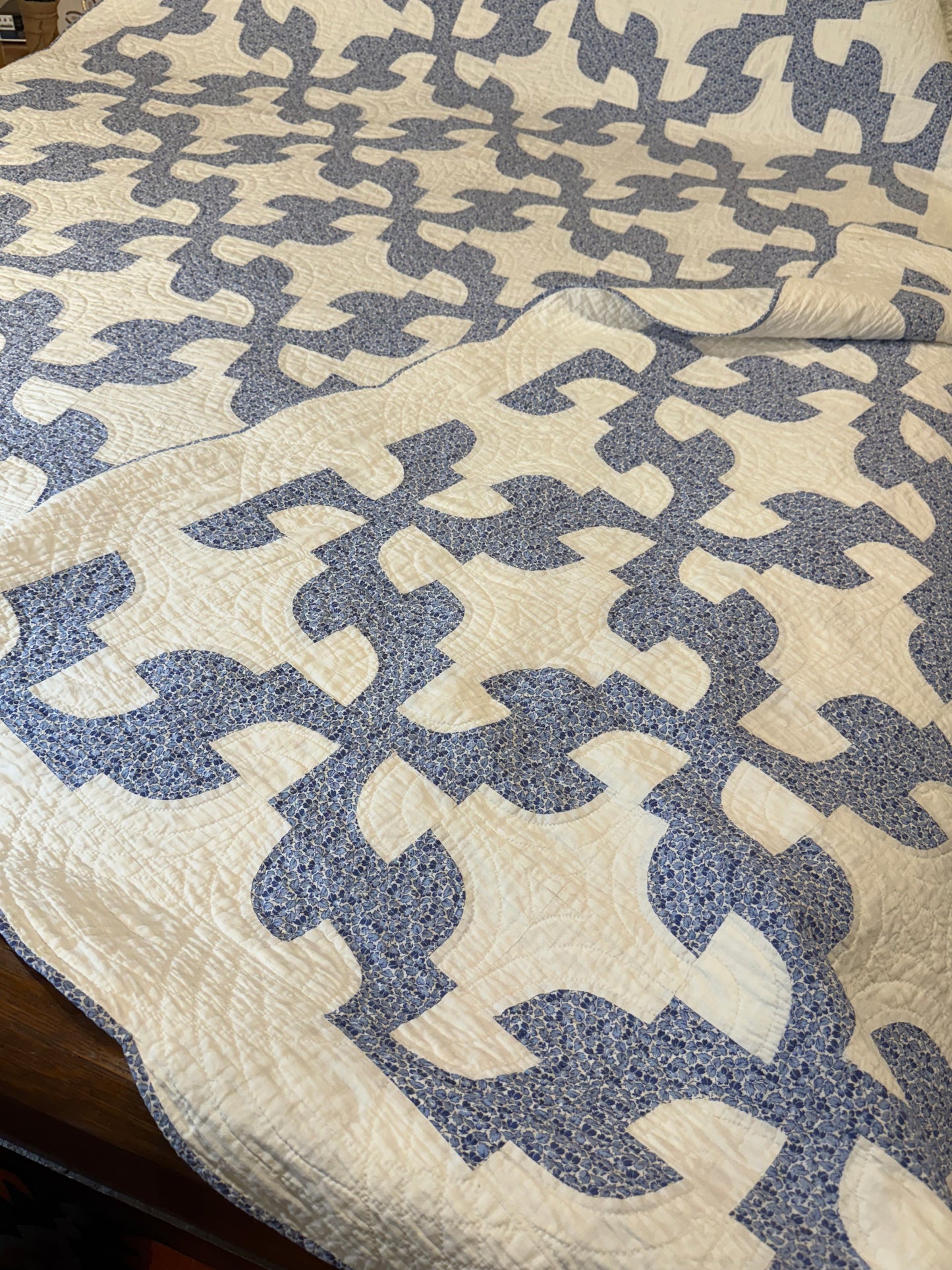 Fantastic Pair of Drunkards Paths Quilts, 2 of them one price