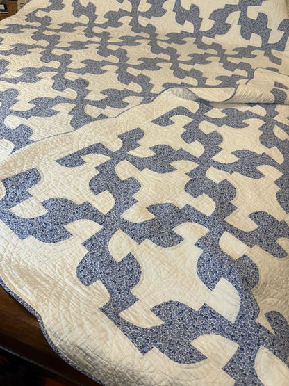 Fantastic Pair of Drunkards Paths Quilts, 2 of them one price