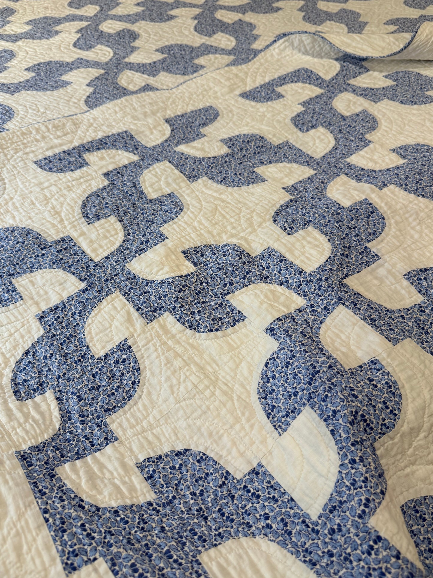 Fantastic Pair of Drunkards Paths Quilts, 2 of them one price