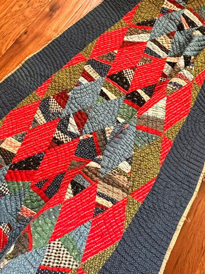 Scrappy String Unique Diamonds Country Quilt
