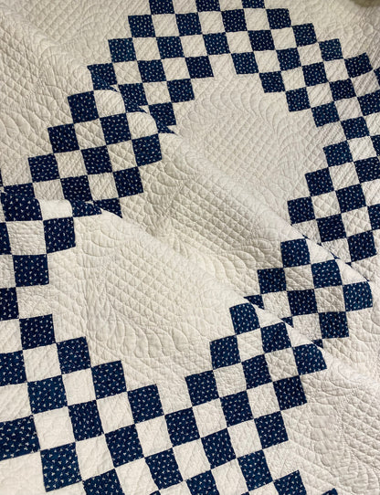 Indigo Triple Irish Chain Quilt