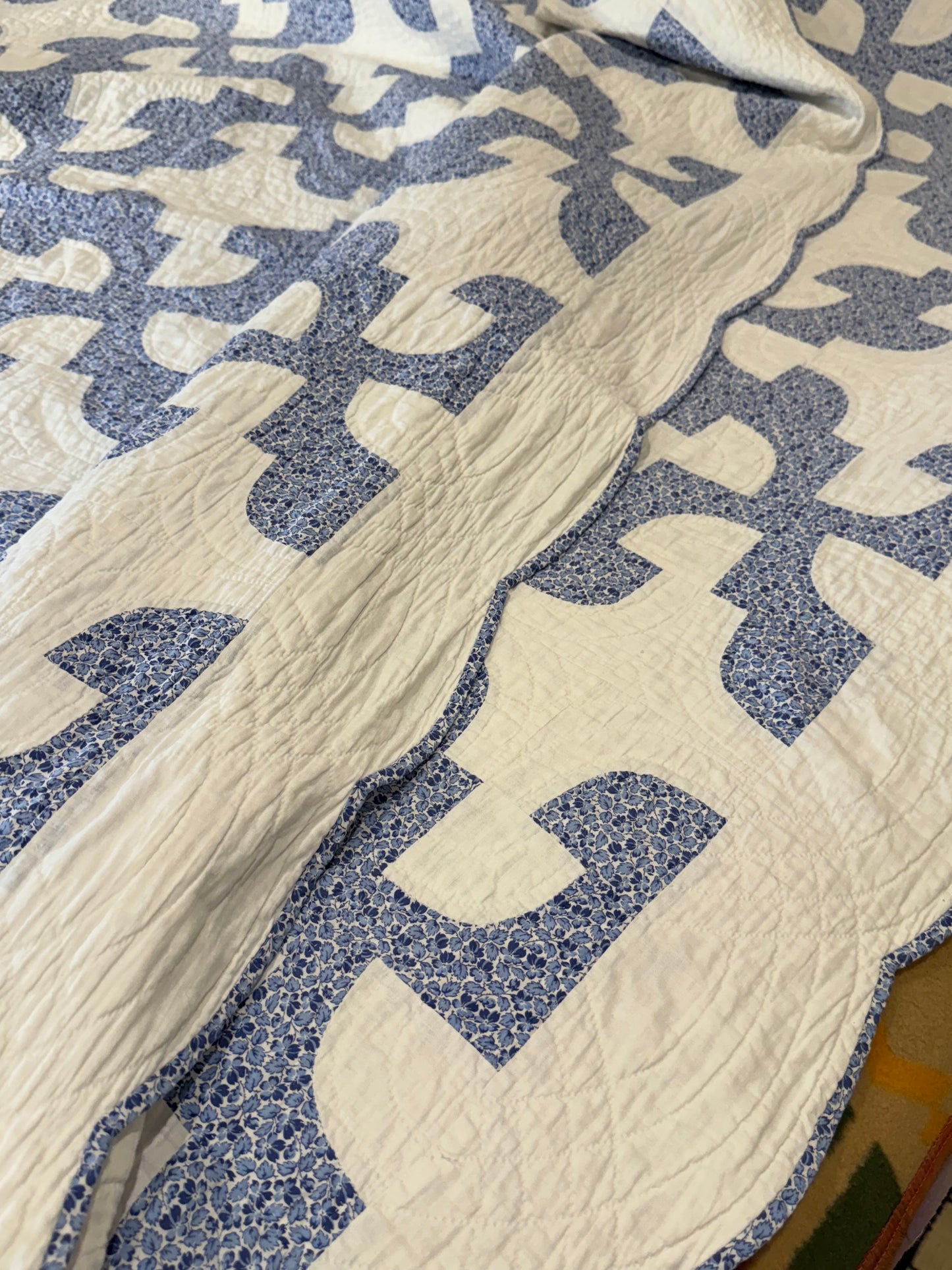 Fantastic Pair of Drunkards Paths Quilts, 2 of them one price