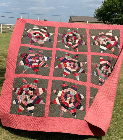 Scrappy String  Stars-  A Pennsylvania Quilt